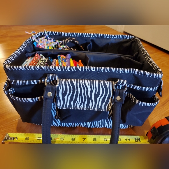 Deluxe Tote Organizer Bag Craft Storage Travek Bag w/ Fabrics/Crafts Included - Picture 2 of 11